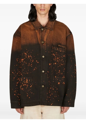 GUESS USA paint splatter-print denim jacket - Black