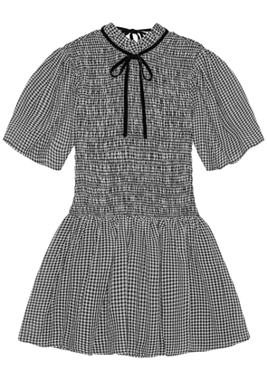 GANNI checked mini dress - Black