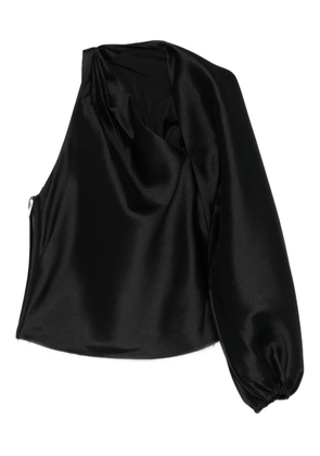 Self-Portrait one-shoulder top - Black