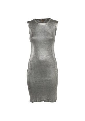 Louis Vuitton Pre-Owned ribbed-knit midi dress - Silver