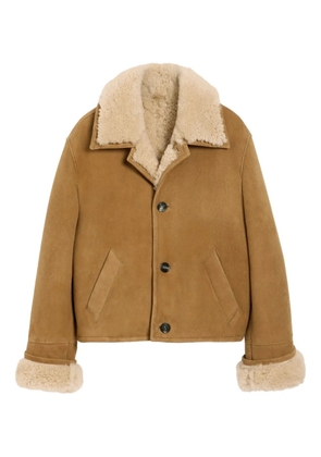 AMI Paris shearling button-up jacket - Brown