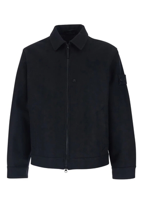 Stone Island logo-detail flannel jacket - Black