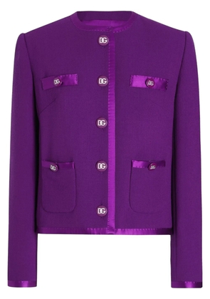 Dolce & Gabbana satin-trim blazer - Purple