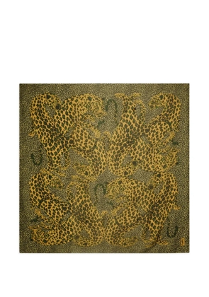 Saint Laurent leopard-print scarf - Brown