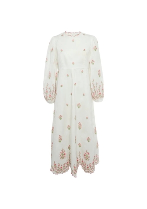 ZIMMERMANN floral-embroidery dress - White