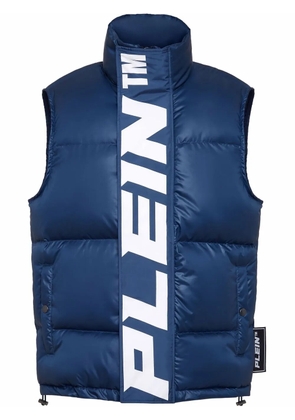 Philipp Plein padded high-neck logo gilet - Blue