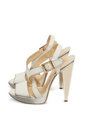 Versace Pre-Owned platform buckled sandals - White