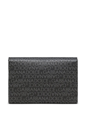 Dolce & Gabbana logo-print leather shoulder bag - Black