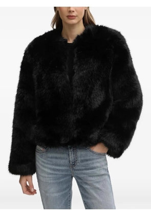 Blugirl collarless faux-fur jacket - Black
