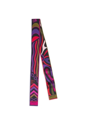 PUCCI Istrice marmo-print silk scarf - Black
