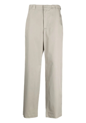 Givenchy logo-patch cotton straight-leg trousers - Grey