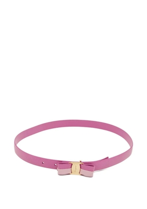 Ferragamo Pre-Owned bow leather belt - Pink