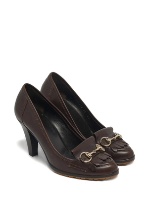Gucci Pre-Owned fringe horsebit leather pumps - Brown
