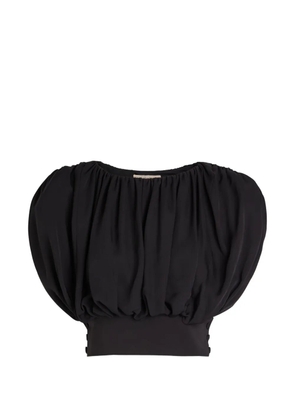 Heirlome Cummerbund gathered puff-sleeve top - Black