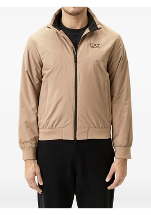 Ea7 Emporio Armani zip-up logo-detail jacket - Neutrals