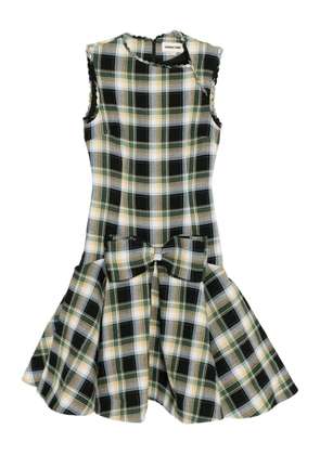SHUSHU/TONG plaid sleeveless wavy dress - Neutrals