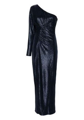 Lauren Ralph Lauren metallic one-shoulder gown - Blue