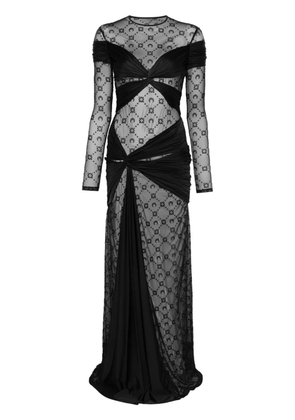 Marine Serre draped jersey maxi dress - Black