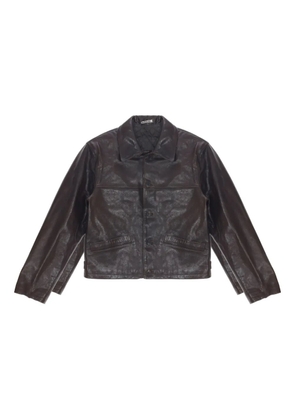 Auralee buttoned leather blouson - Brown
