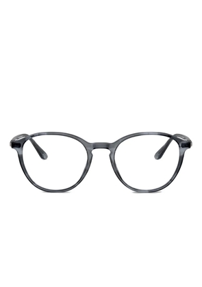 Giorgio Armani striped round glasses - Blue