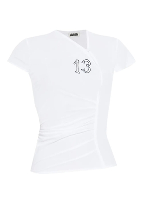 AVAVAV number-embroidered T-shirt - White