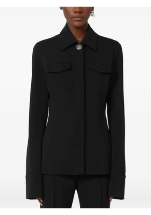 Sportmax flap-pockets crepe shirt jacket - Black