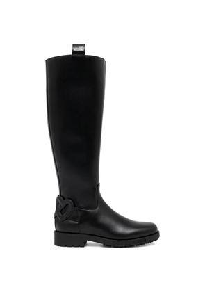 Love Moschino heart-detail knee-high boots - Black