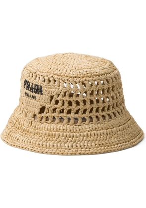 Prada woven straw hat - Neutrals