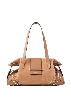 Jimmy Choo Bar Filo studded top-handle tote bag - Brown