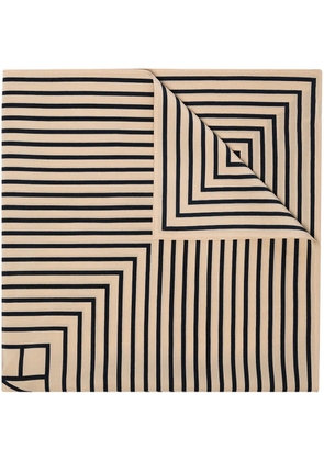 TOTEME geometric monogram print silk scarf - Neutrals