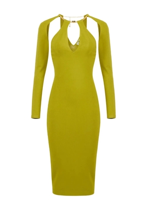 Elisabetta Franchi logo-necklace cut-out dress - Green