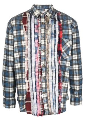 Needles mixed-plaid shirt - Blue
