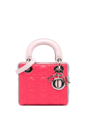 Christian Dior Pre-Owned 2014 Mini Tricolor Lambskin Cannage Lady Dior satchel - Pink