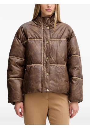 GUESS USA stitched puffer jacket - Brown