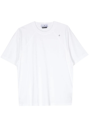 Stone Island embroidered-logo cotton T-shirt - White