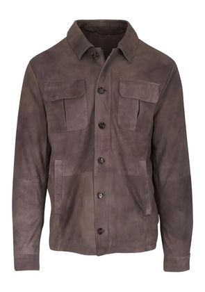 Gimo's Italiana buttoned suede shirt jacket - Brown