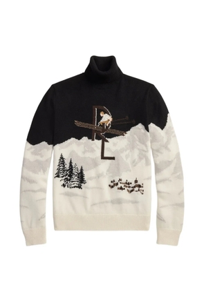 Ralph Lauren Purple Label roll-neck intarsia sweater - White
