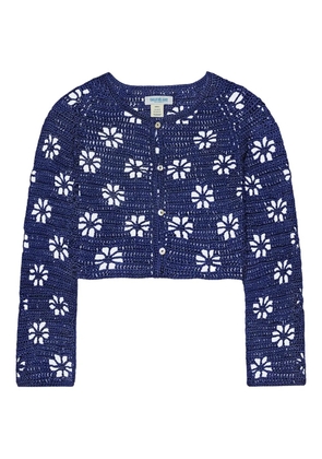 Calle Del Mar floral crochet cardigan - Blue