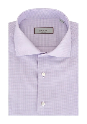 Canali grid-pattern shirt - Purple