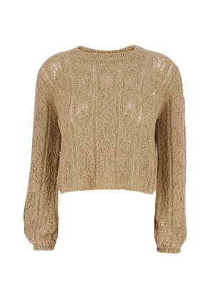 Semicouture open-knit cropped sweater - Neutrals