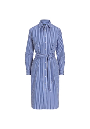 Polo Ralph Lauren striped-pattern belted midi dress - Blue