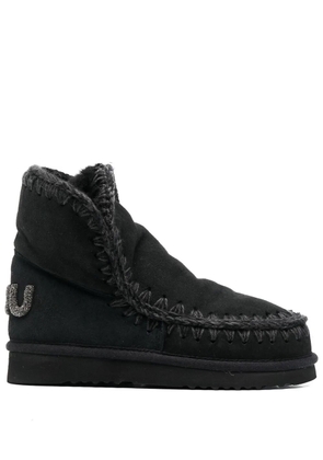 Mou Eskimo glitter logo ankle boots - Black