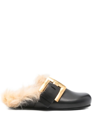 Balmain buckle-detail leather mules - Black