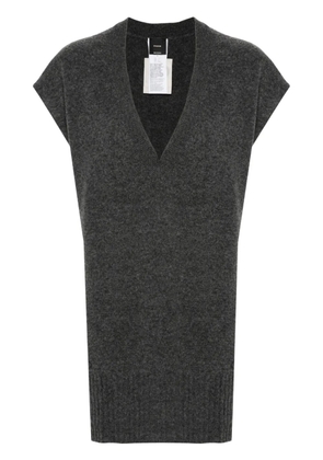 PINKO V-neck fine-knit gilet - Grey