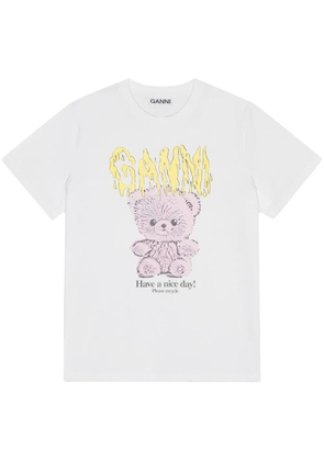 GANNI printed T-shirt - White