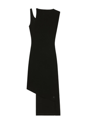 Courrèges asymmetrical ribbed midi dress - Black