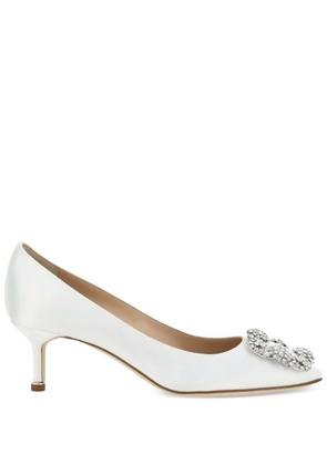 Manolo Blahnik 50mm Hangisi pumps - White