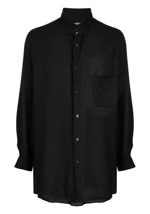 Yohji Yamamoto pointed-collar button-up shirt - Black