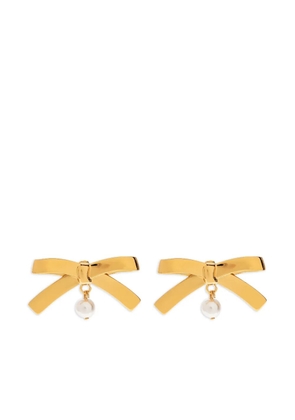 Moschino bow-shape pearl-embellishment earrings - Gold