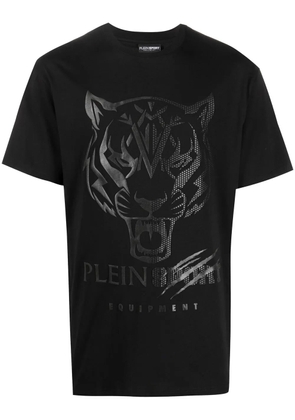 Plein Sport tiger-head logo-print T-shirt - Black